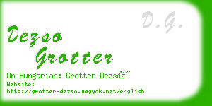 dezso grotter business card